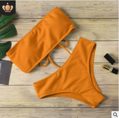 Solid Color Bikini Set