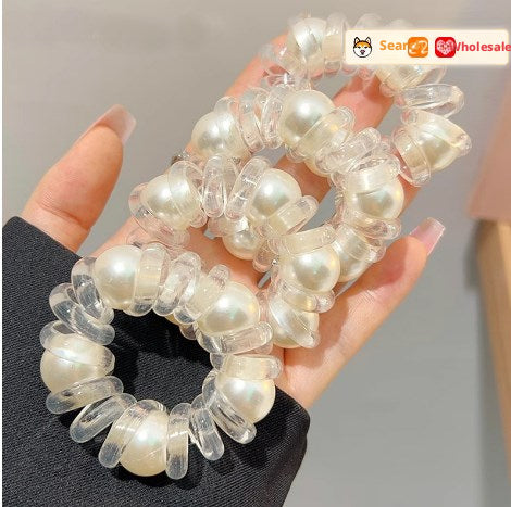 Pearl Spiral Hair Tie