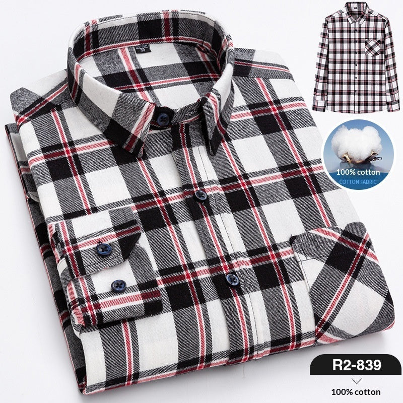 Men’s Plaid Flannel Long Sleeve Shirt