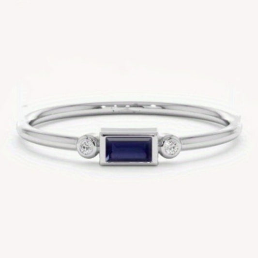 Retro Square Gemstone Zircon Ring