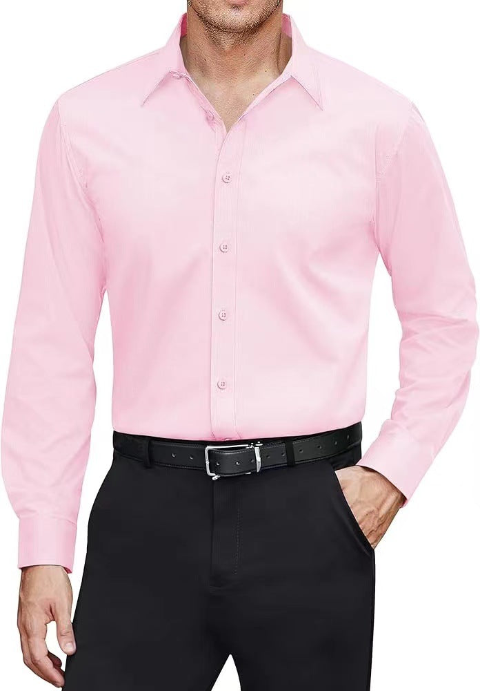 Men’s Solid Color Button-Up Shirt