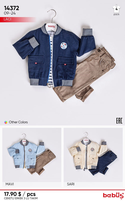 Infant and Toddler 3-Piece Boys' Outfit - Jacket, T-Shirt & Jeans