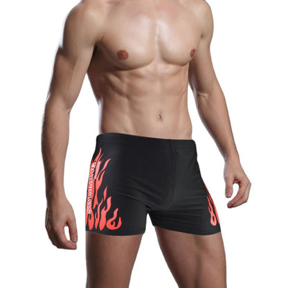 Men's Flame Print Swim Trunks