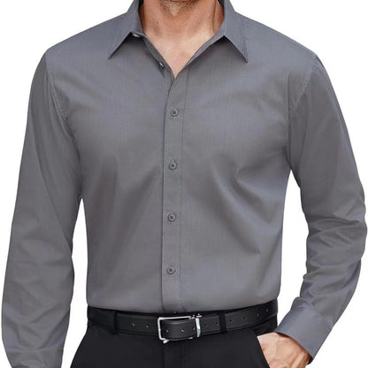 Men’s Solid Color Button-Up Shirt