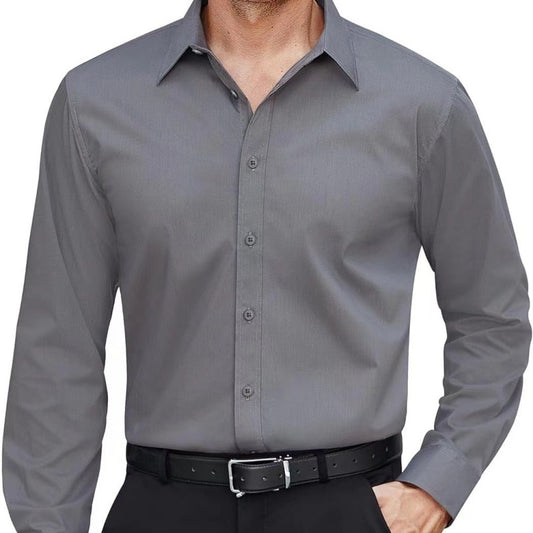 Men’s Solid Color Button-Up Shirt