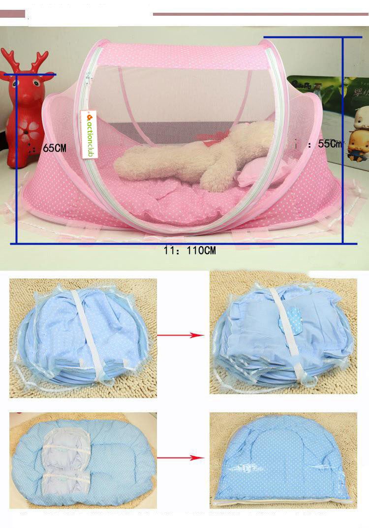 Foldable Baby Bed Net and Pillow Set