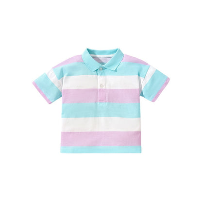 Boys Striped Short Sleeve Polo