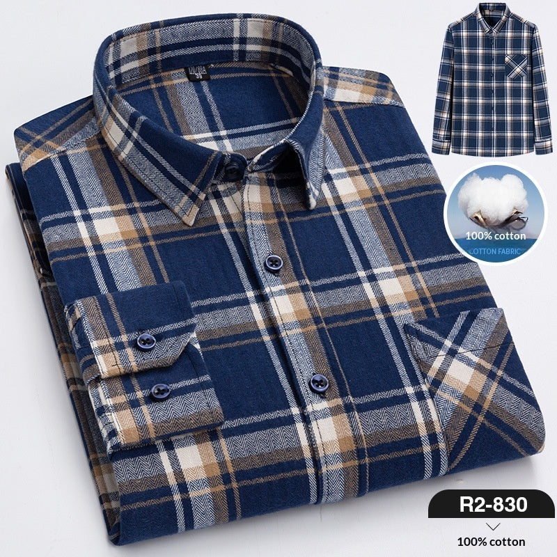 Men’s Plaid Flannel Long Sleeve Shirt