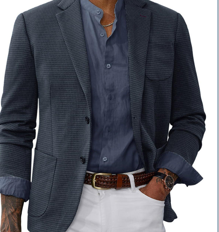 Men’s Business Casual Double-Button Blazer
