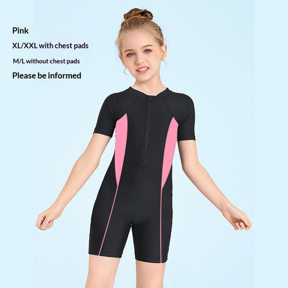 Kids Short Sleeve One-Piece Swimwear