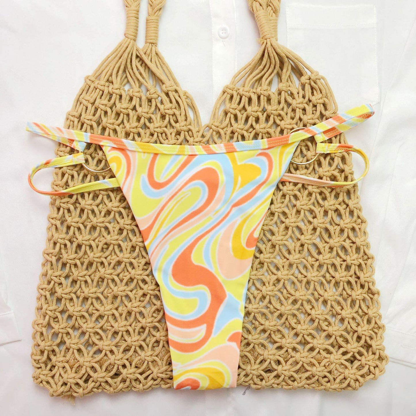 Printed Three-Piece Swimwear Set