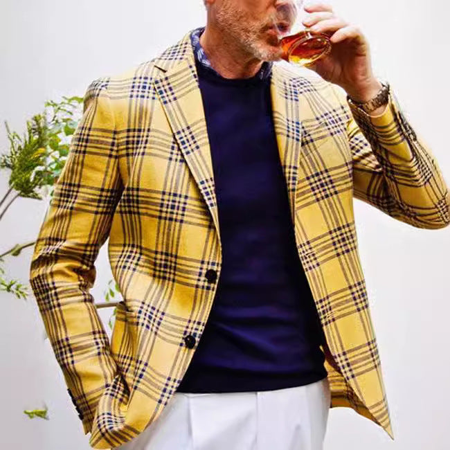 Men’s Business Casual Double-Button Blazer