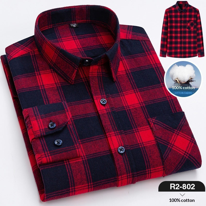 Men’s Plaid Flannel Long Sleeve Shirt