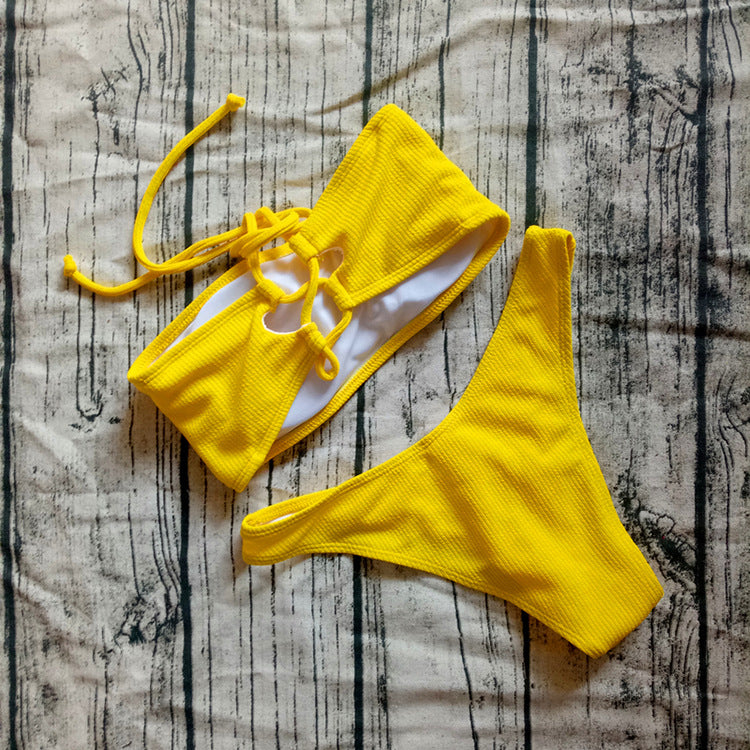 Solid Color Bikini Set