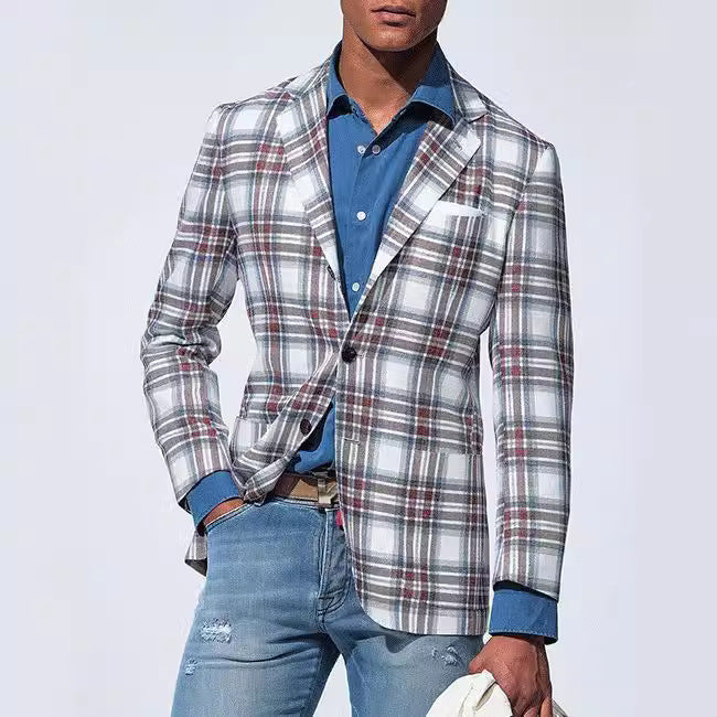 Men’s Business Casual Double-Button Blazer