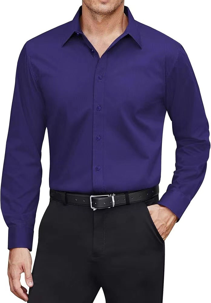 Men’s Solid Color Button-Up Shirt