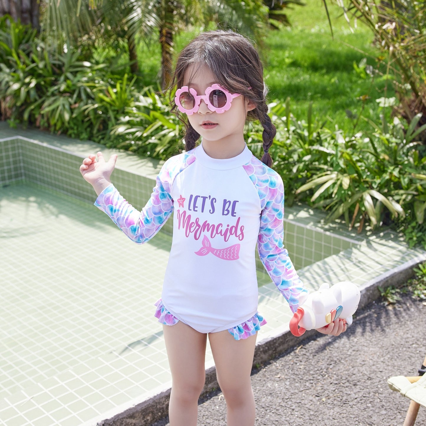 Kids Long Sleeve One-Piece Swimsuit
