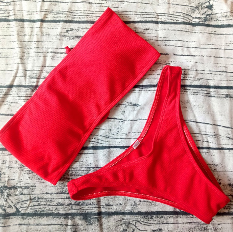 Solid Color Bikini Set