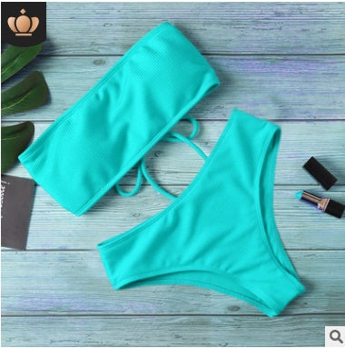 Solid Color Bikini Set