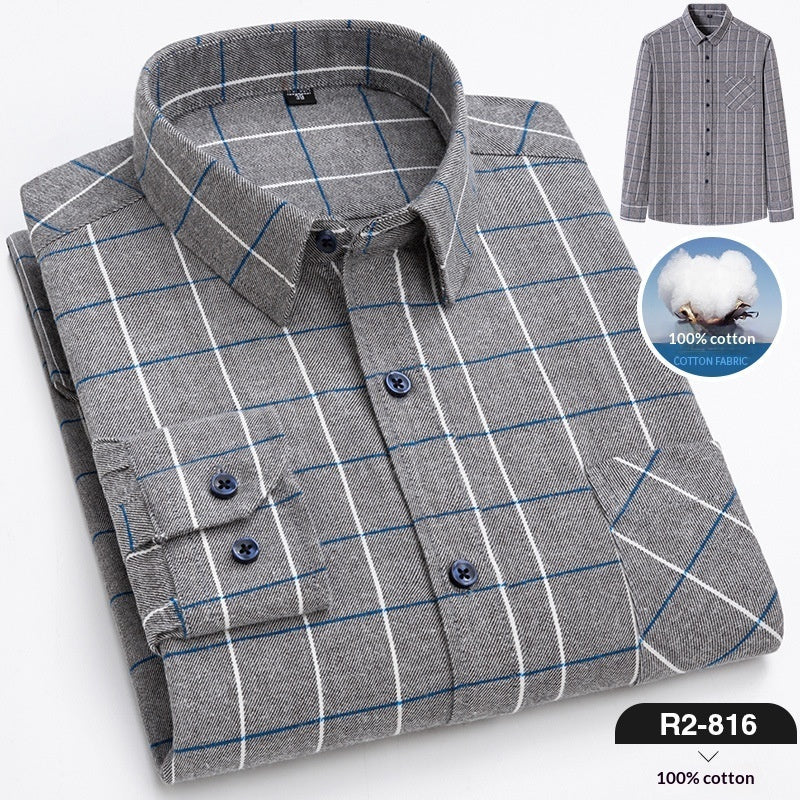 Men’s Plaid Flannel Long Sleeve Shirt