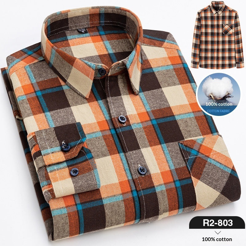 Men’s Plaid Flannel Long Sleeve Shirt