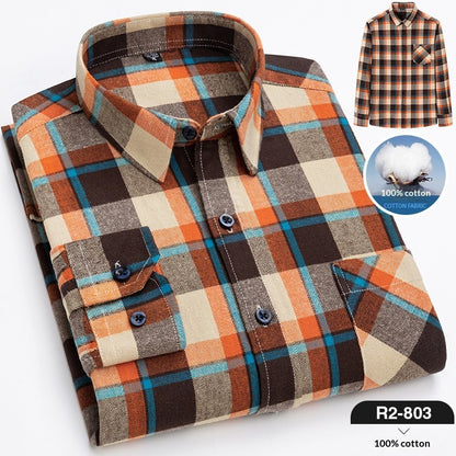 Men’s Plaid Flannel Long Sleeve Shirt