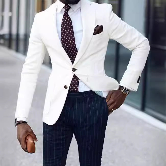 Men’s Business Casual Double-Button Blazer