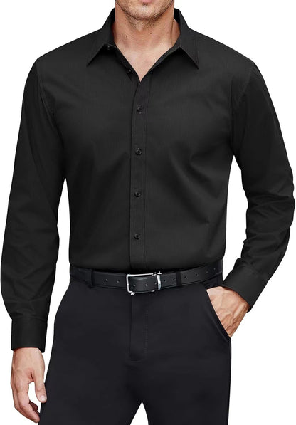 Men’s Solid Color Button-Up Shirt