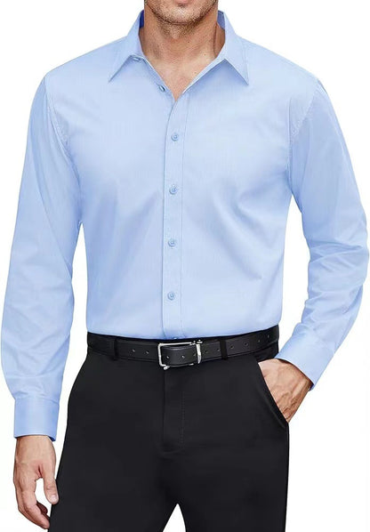 Men’s Solid Color Button-Up Shirt