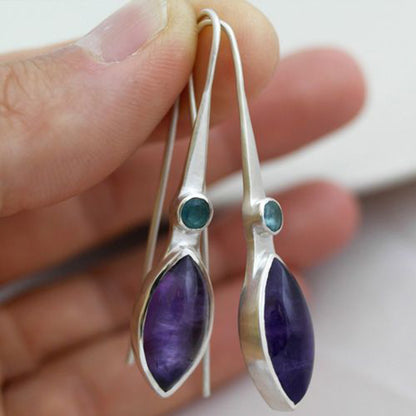 Retro Round Zircon Earrings