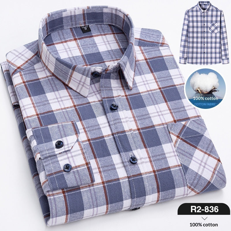 Men’s Plaid Flannel Long Sleeve Shirt