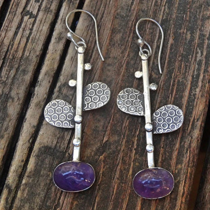 Retro Round Zircon Earrings
