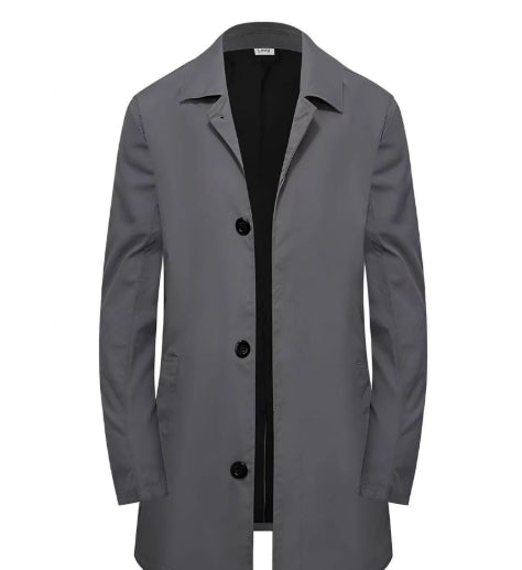 Men’s Single-Breasted Trench Coat