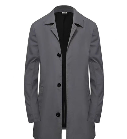 Men’s Single-Breasted Trench Coat