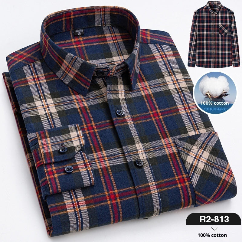 Men’s Plaid Flannel Long Sleeve Shirt