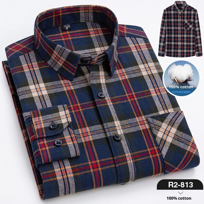 Men’s Plaid Flannel Long Sleeve Shirt