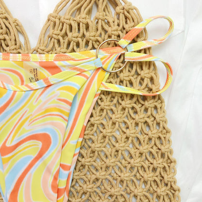 Printed Three-Piece Swimwear Set