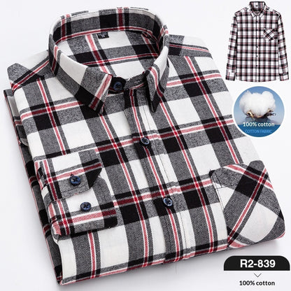 Men’s Plaid Flannel Long Sleeve Shirt