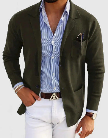 Men’s Business Casual Double-Button Blazer