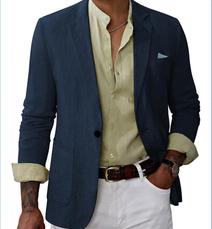 Men’s Business Casual Double-Button Blazer