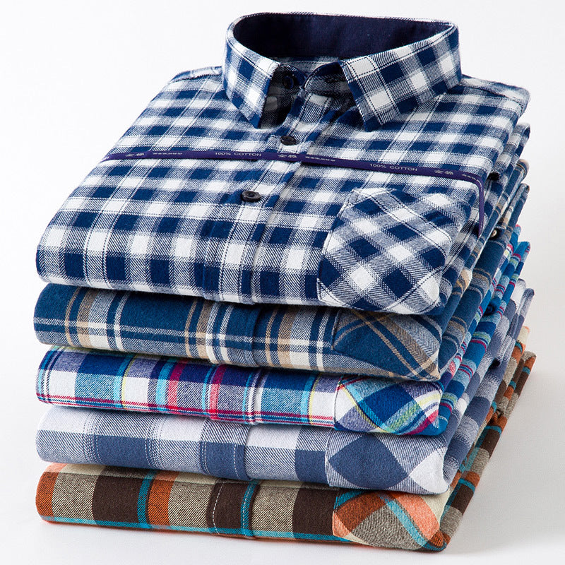Men’s Plaid Flannel Long Sleeve Shirt