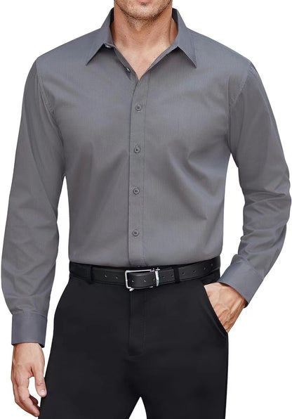 Men’s Solid Color Button-Up Shirt