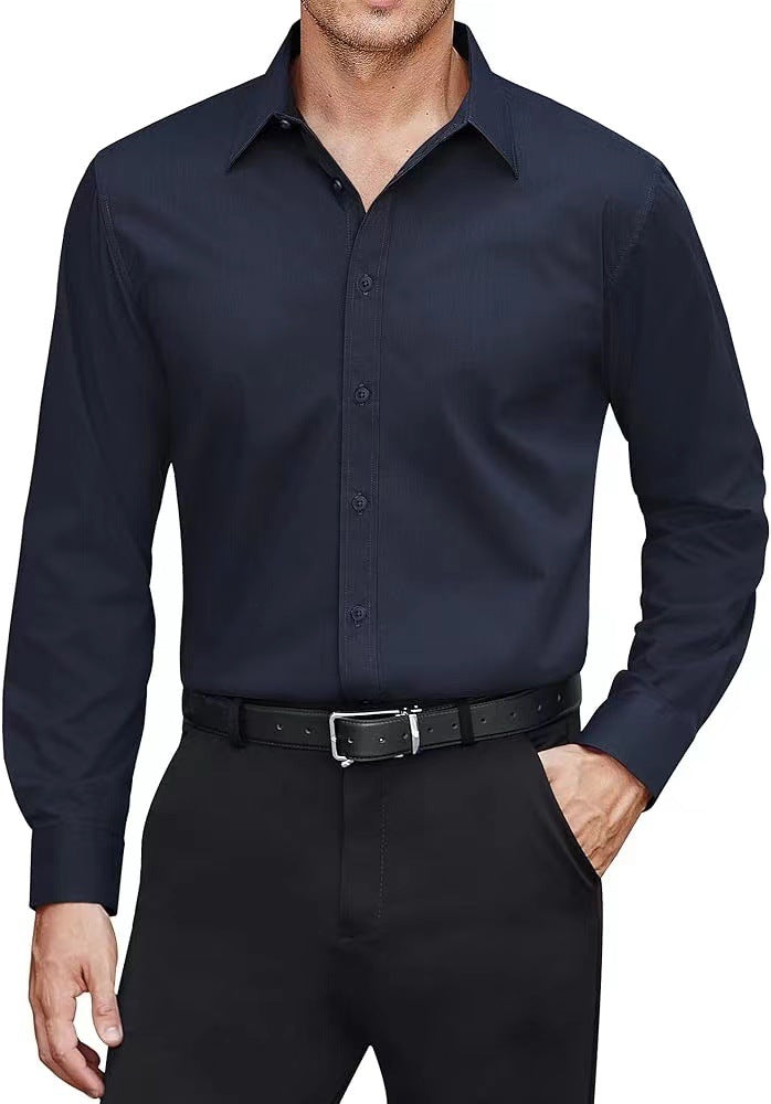 Men’s Solid Color Button-Up Shirt