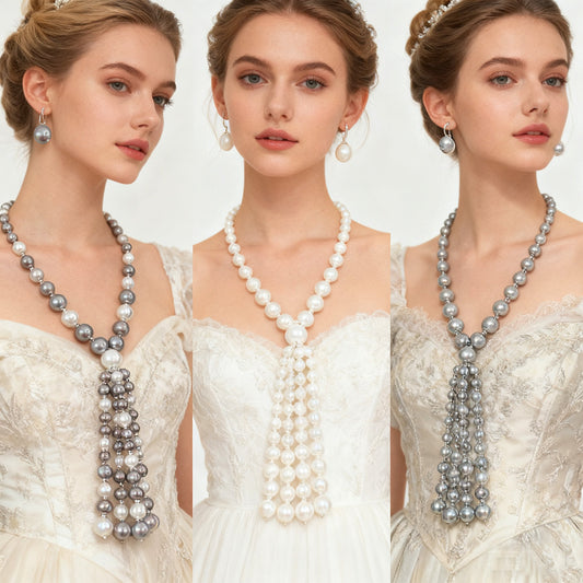 Elegant Pearl Sweater Chain Set