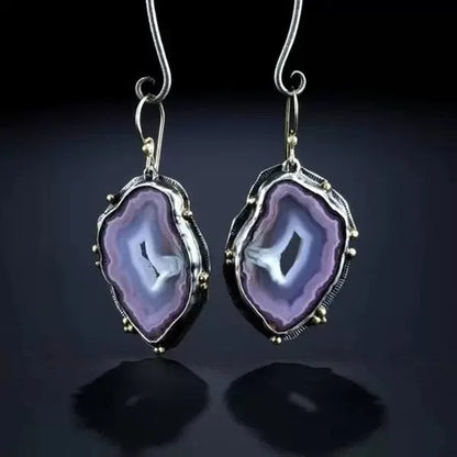 Retro Round Zircon Earrings
