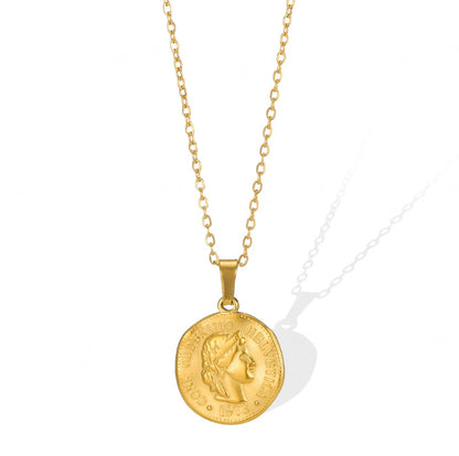 Gold-Plated Zircon Pendant Necklace