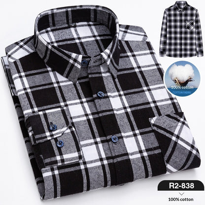 Men’s Plaid Flannel Long Sleeve Shirt