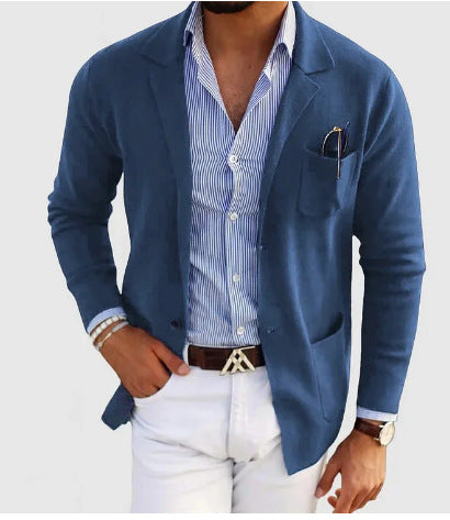 Men’s Business Casual Double-Button Blazer
