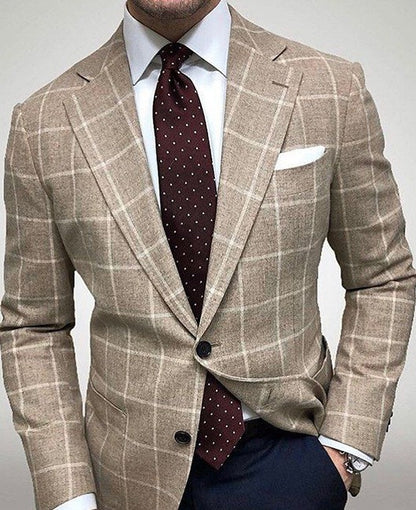 Men’s Business Casual Double-Button Blazer