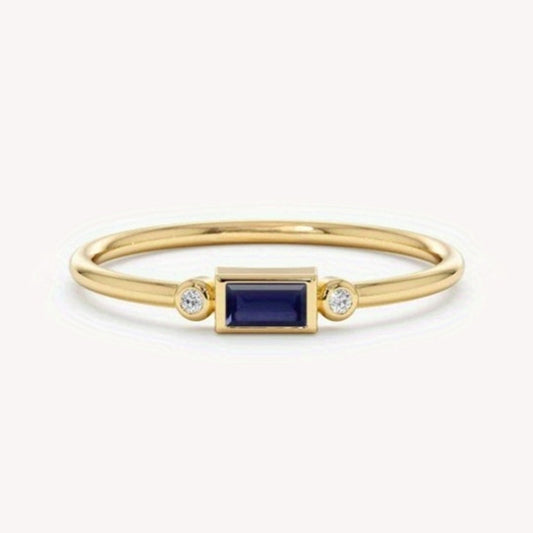 Retro Square Gemstone Zircon Ring
